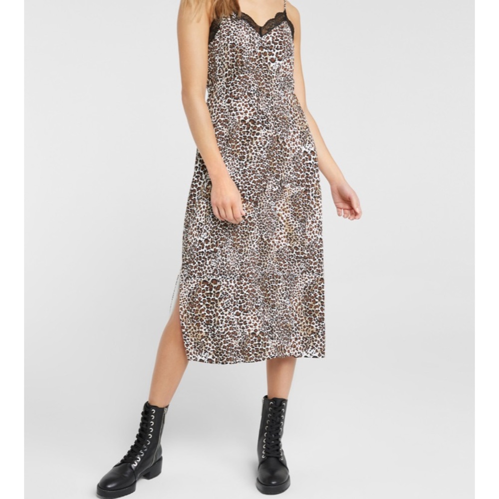 Leopard midi slip dress